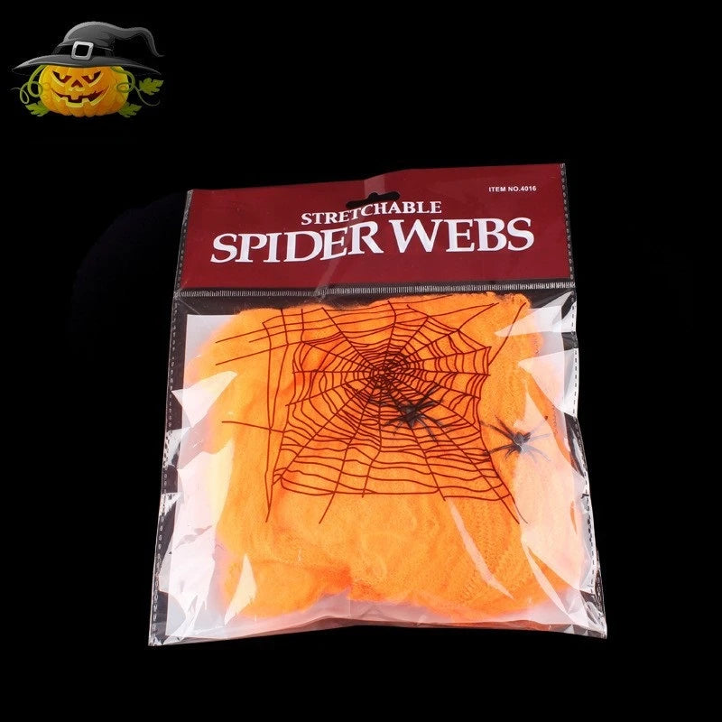 Spider Web Super Stretch Cobwebs with Fake Spiders Halloween Decorations Artificial Scary Party Scene Decor Horror House Props