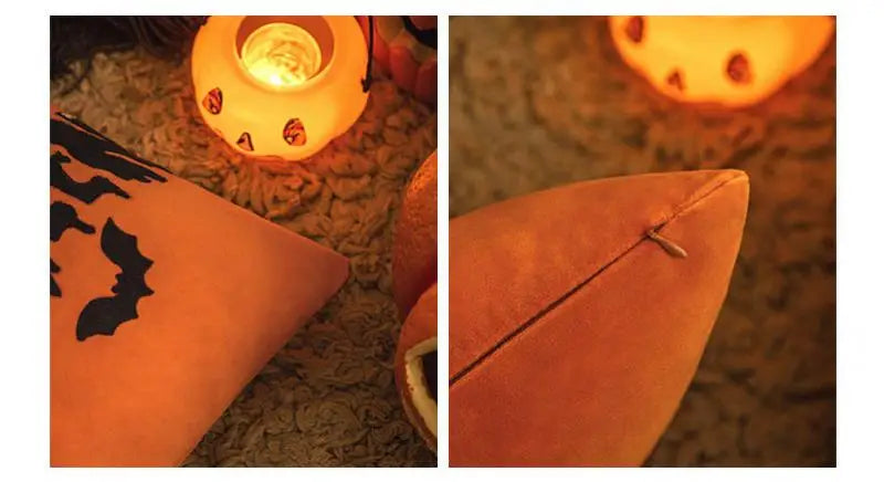 30x50/45x45cm Halloween Embroidery Pillowcase Home Holiday Decoration Sofa Pillow Cover Living Room Plush Orange Cushion Covers