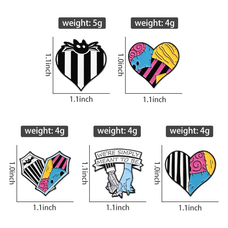 Anime Heart Rose Enamel Pins You Are Dreamy Cartoon Horror Mask Coffin Spider Lapel Badges Halloween Backpack Jewelry Gifts