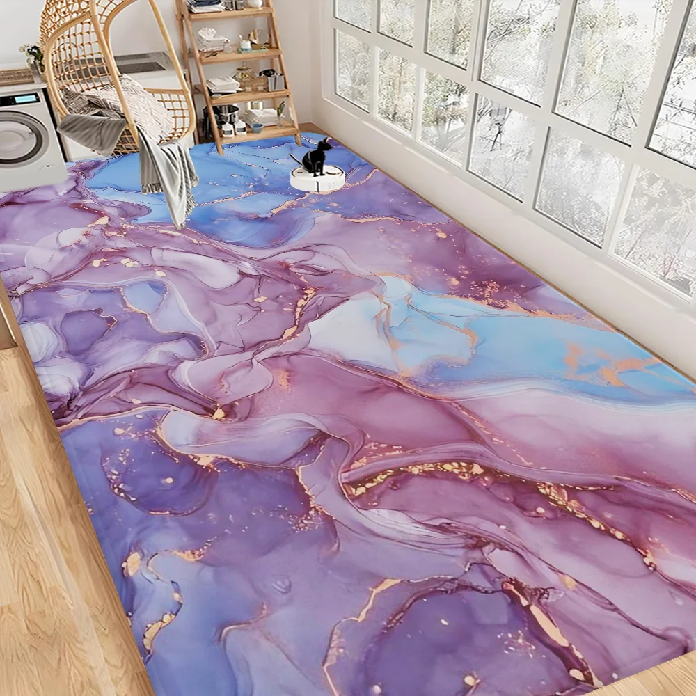 Marbling Floor Mat INS Style Soft Bedroom Floor House Laundry Room Mat Anti-skid Bedside Area Rugs