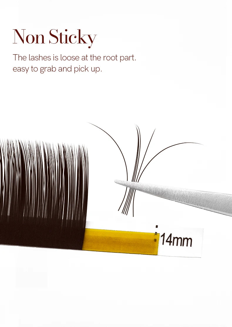 H&L SINCE 1990 12 Rowsblack brown eyelashes, double pointed eyelashes makeup tool,  professional false eyelashes