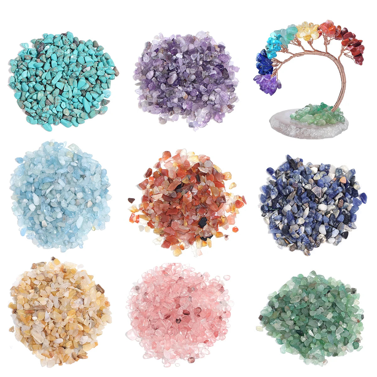 100g Natural Stones Mixed Crystal Material Crystal Gravel Stone Chips Ore Minerals Reiki Specimen Gemstones Aquarium Decoration