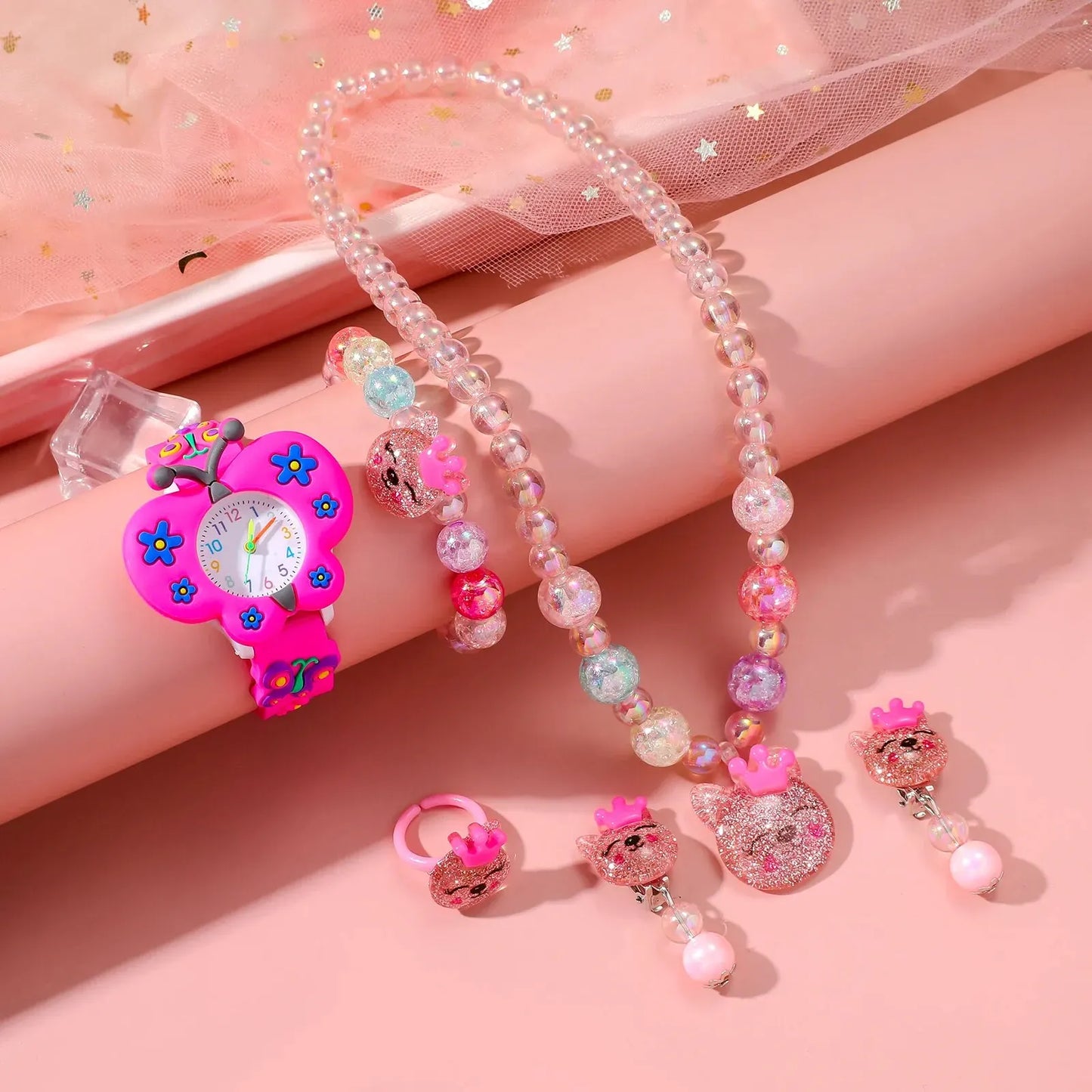 Popular Children's Butterfly Quartz Watch Set