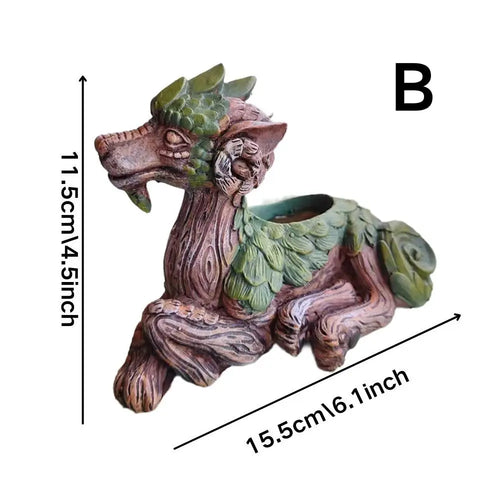 Creative Dragon Tree Planter, Succulent Planter, Garden Statue, Resin