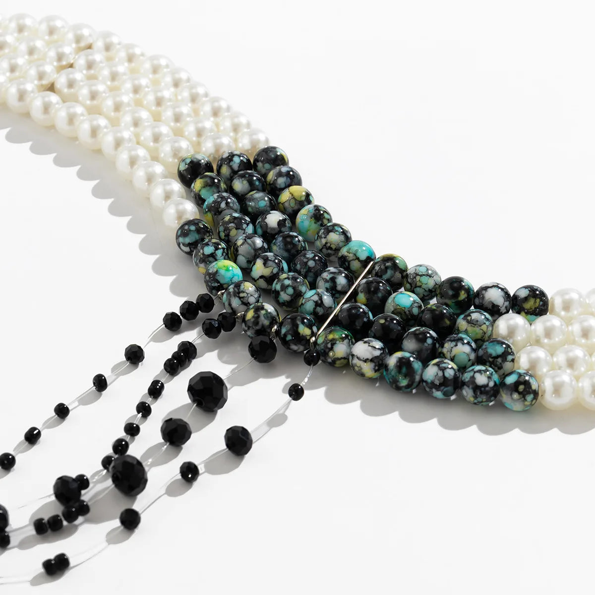 Gothic Blood Drop Fringe Necklace Choker Multi-colored Pearls Beaded Charm Fashion Halloween Party Jewelry Vampire Gifts for Her