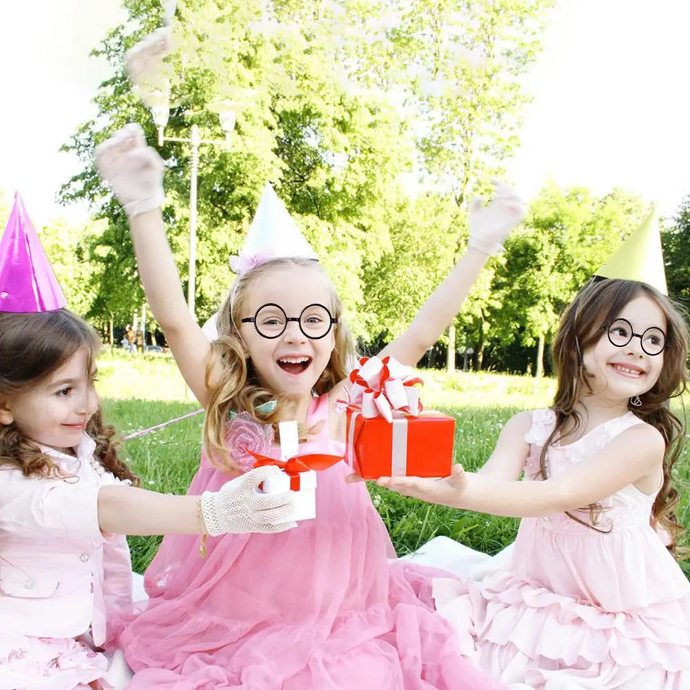 10pcs Harry Wizard Glasses Round Frame Glasses No Lens Halloween Costumes Harry-potters Cosplay Props Party Decorations Supplies