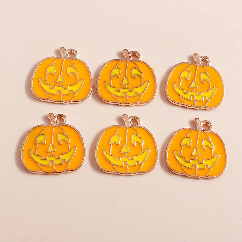 10pcs Enamel Halloween Skull Skeleton Charms Penants for Necklace Earrings DIY Bracelet Handmade Jewelry Accessories Findings