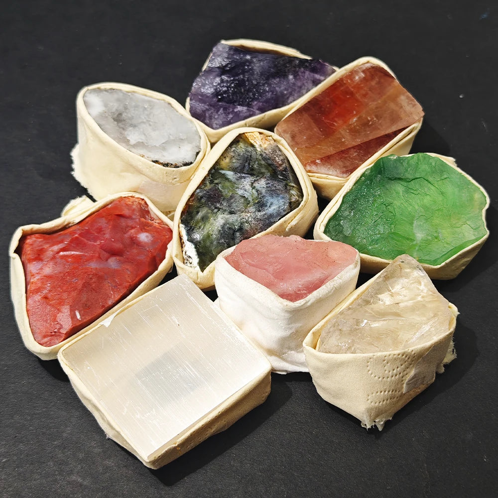 Raw Stone Crystal Set 1.6-2.4" Natural Rock Minerals Specimens Collection Decorative Amethyst Aroma Diffuser Stone