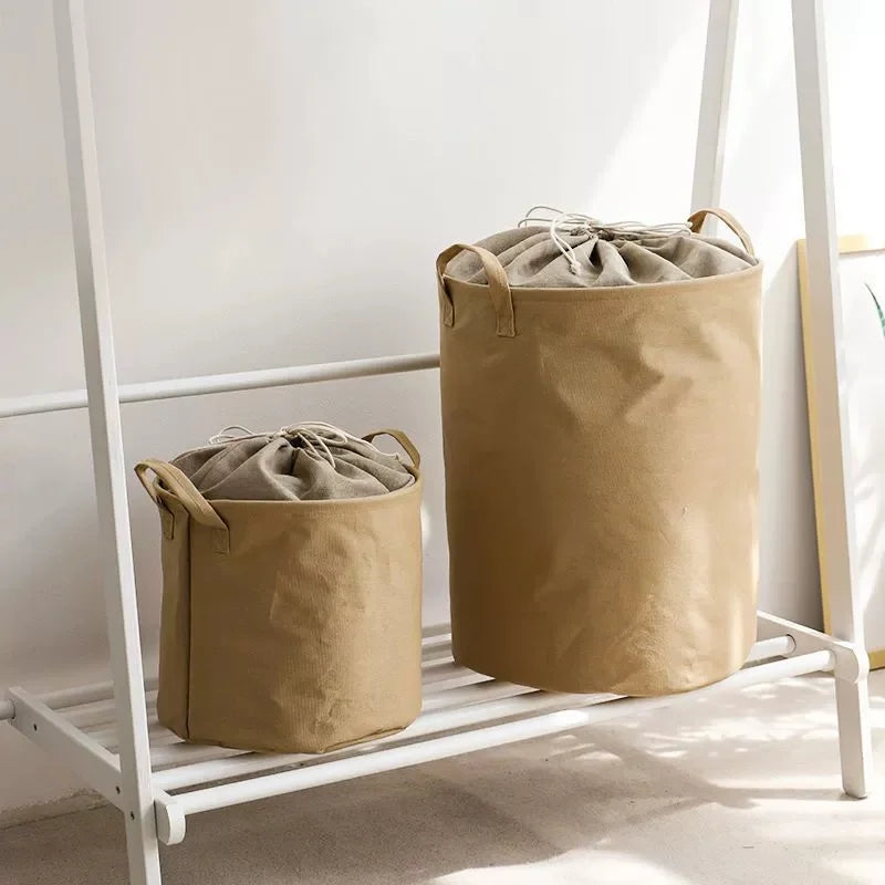 Household dirty clothes basket, foldable fabric dirty clothes bucket, clothes ins storage bucket, drawstring storage basket