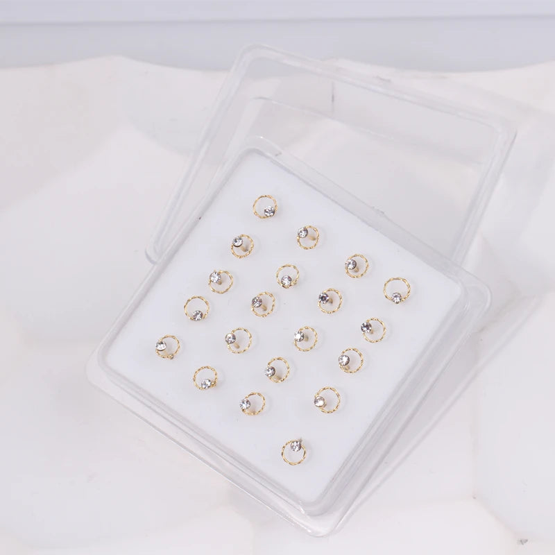 Karnoz 20Pcs/Pack Nose Stud Dragonfly Design Women Girls Nose Piercing Jewelry Piercing Nostril Piercing Jewelry Body Piercing