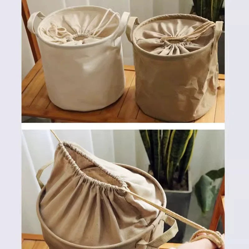 Household dirty clothes basket, foldable fabric dirty clothes bucket, clothes ins storage bucket, drawstring storage basket