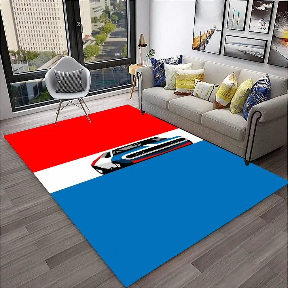 Racing Car Sports Car Carpet Rug for Home Living Room Bedroom Playroom Sofa Doormat Decor,Kids Game Area Rug Non-slip Floor Mat