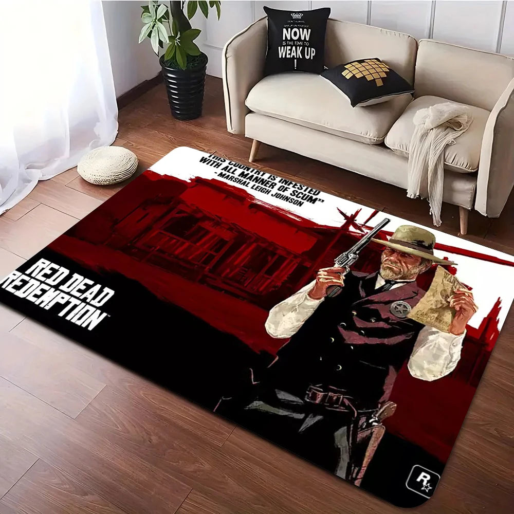 Red Dead Redemption Print Rugs Anti-slip Area Rug for Living Room Carpet Bedroom Sofa Doormat Floor Carpet Decor Mat