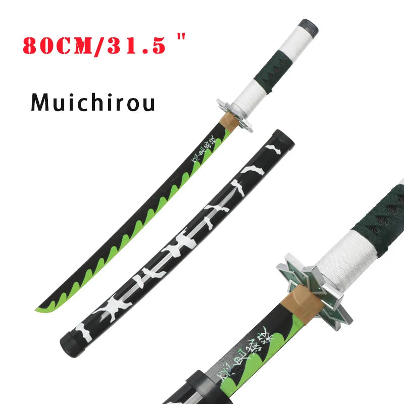 80cm Demon Slayer Katana Sanemi Kyoujurou Anime Toy Sword Role-playing Weapons Halloween Gifts Original Pattern 1:1 Restoration