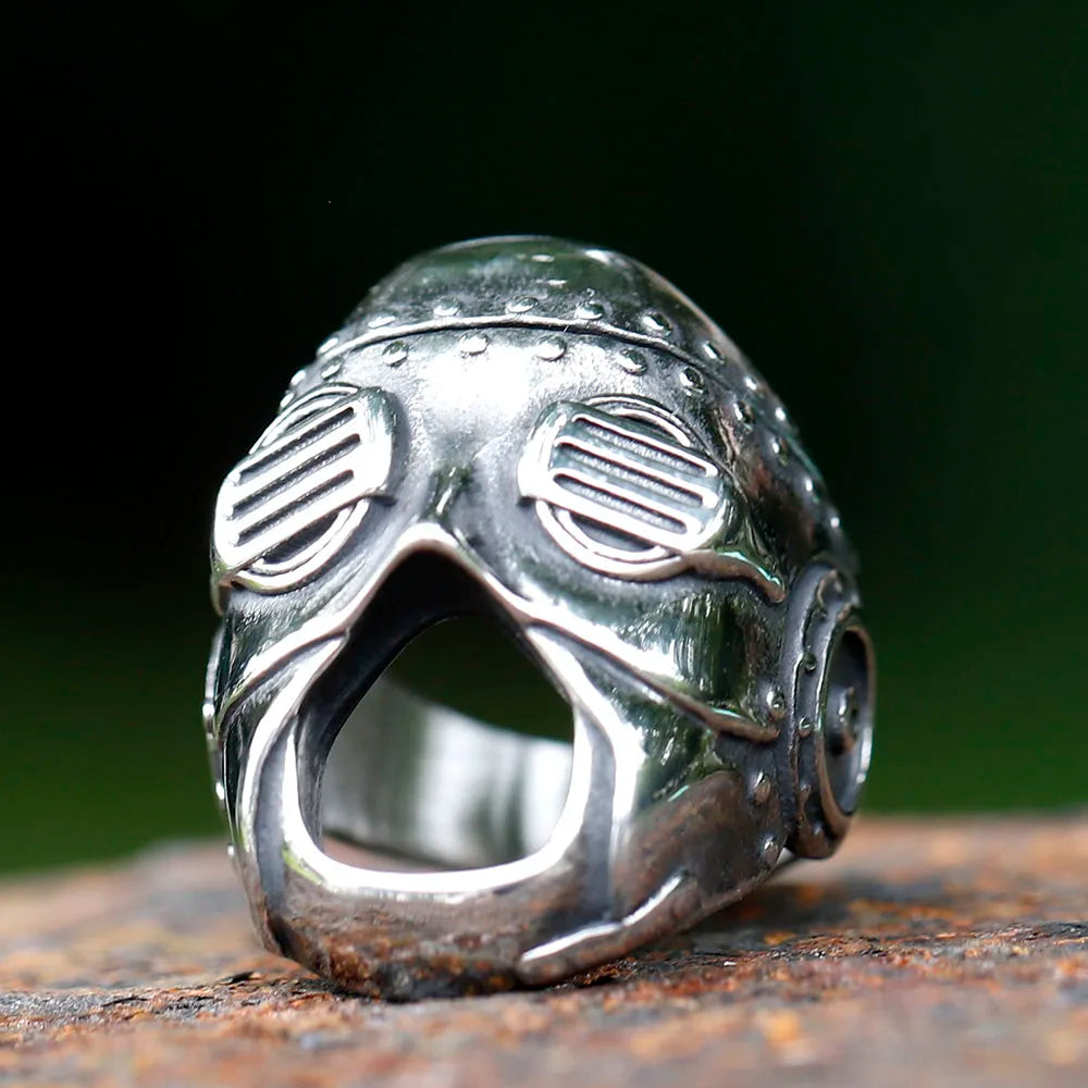 2023 Men's Flowers Skull Mask Ring Gothic 316L Stainless Steel Anel Motorcycle Band jewellery Party Halloween Gift free shipping