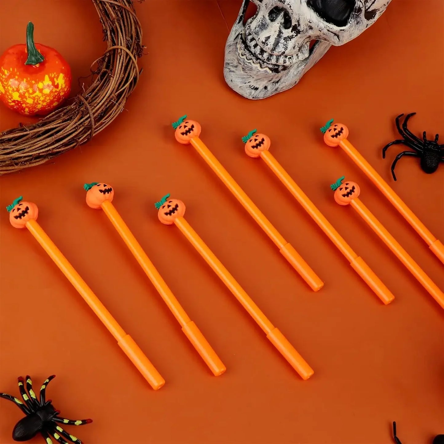 24 Pcs Halloween Pumpkin Gel Ink Pen 0.5 Mm Orange Cute Pumpkin Writing Tools