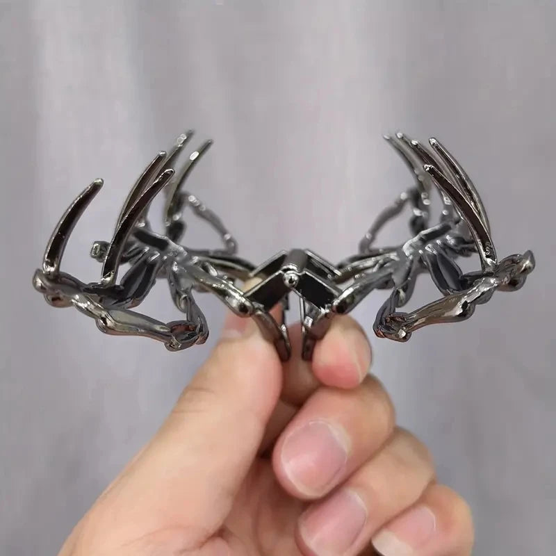 1pc Spider Hair Clip Black Spider Claw Clip Large Metal Hair Claw Clips For Women Halloween Hair Accessories Hair Jaw Clips Nons