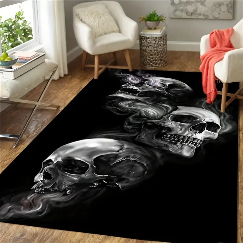 Halloween Skull Gothic Carpet for Living Room Decor Sofa Table Large Area Rugs Bedroom Bedside Floor Mat Hallway Balcony Mat