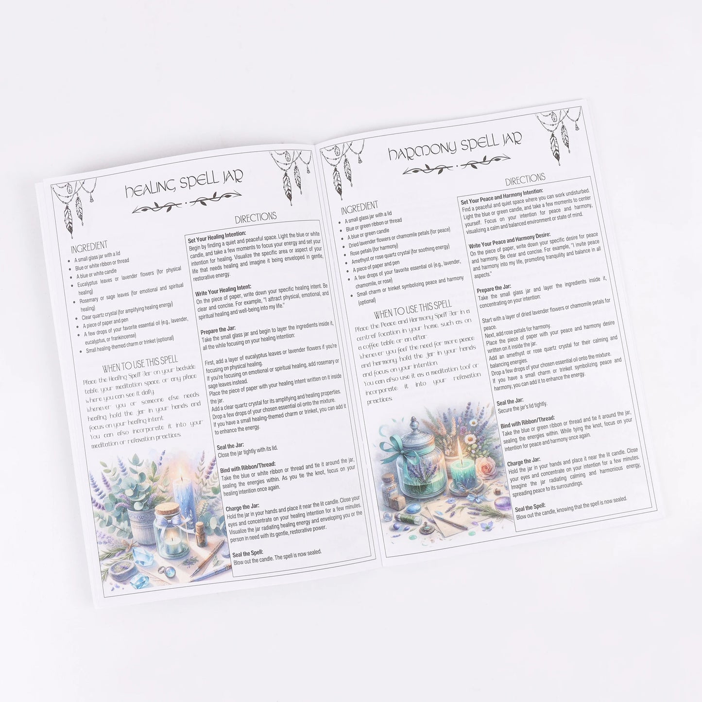 2 Ancient Herbal Magic Books - Detailed Picture Guide to Magical Herbs - Perfect for Birthdays, New Years, and Party Decorations