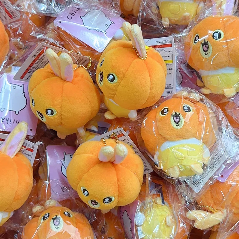 Chikawas Halloween Pumpkin Usazi Plush Doll Bag Pendant Cute Self-Deprecating Bear Doll Keychain Bag Decoration Girls Gift