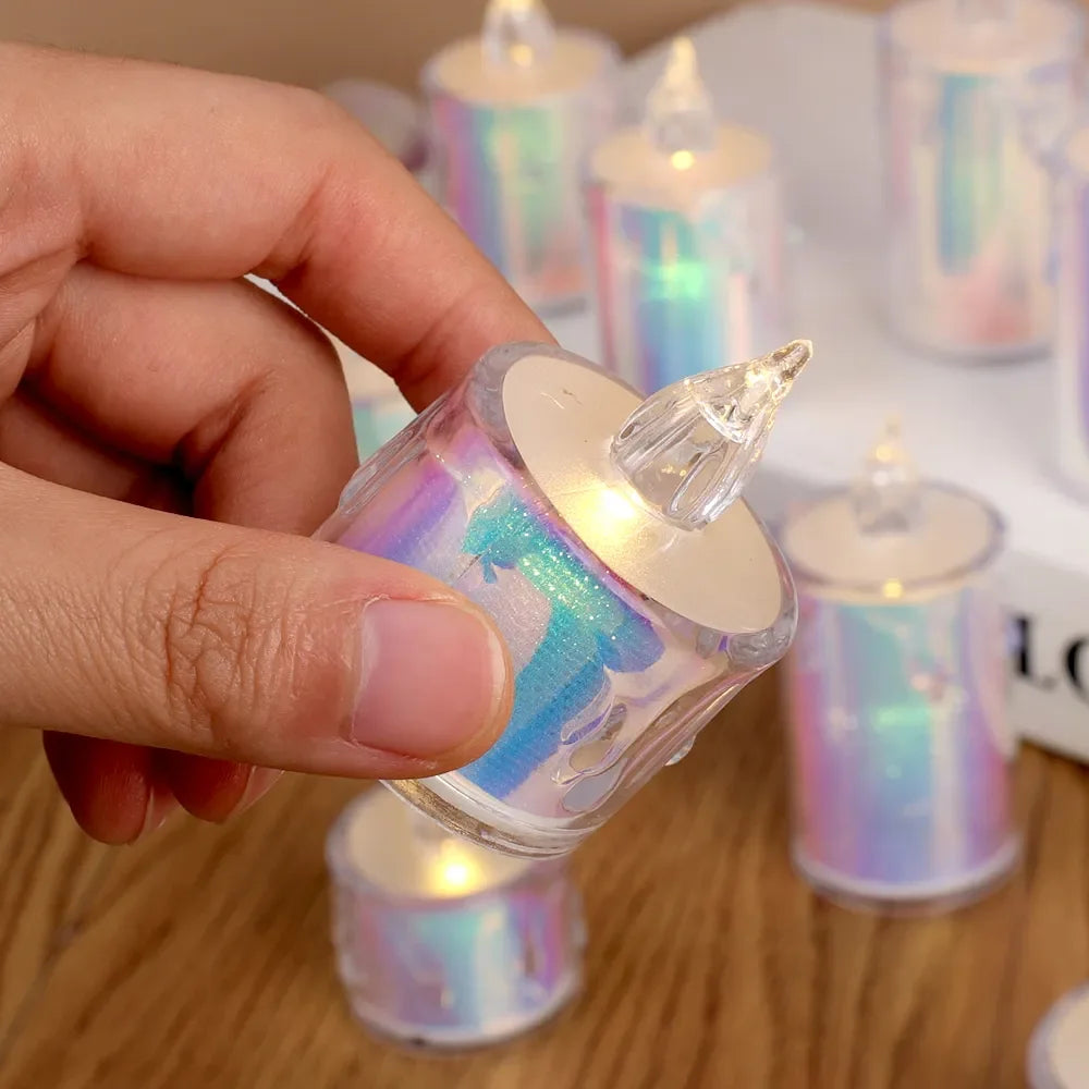 6/1PCS Flameless LED Electronic Candle Dropping Wax Tea Light Realistic Flames Led Lamp Christmas Halloween Wedding Home Decor