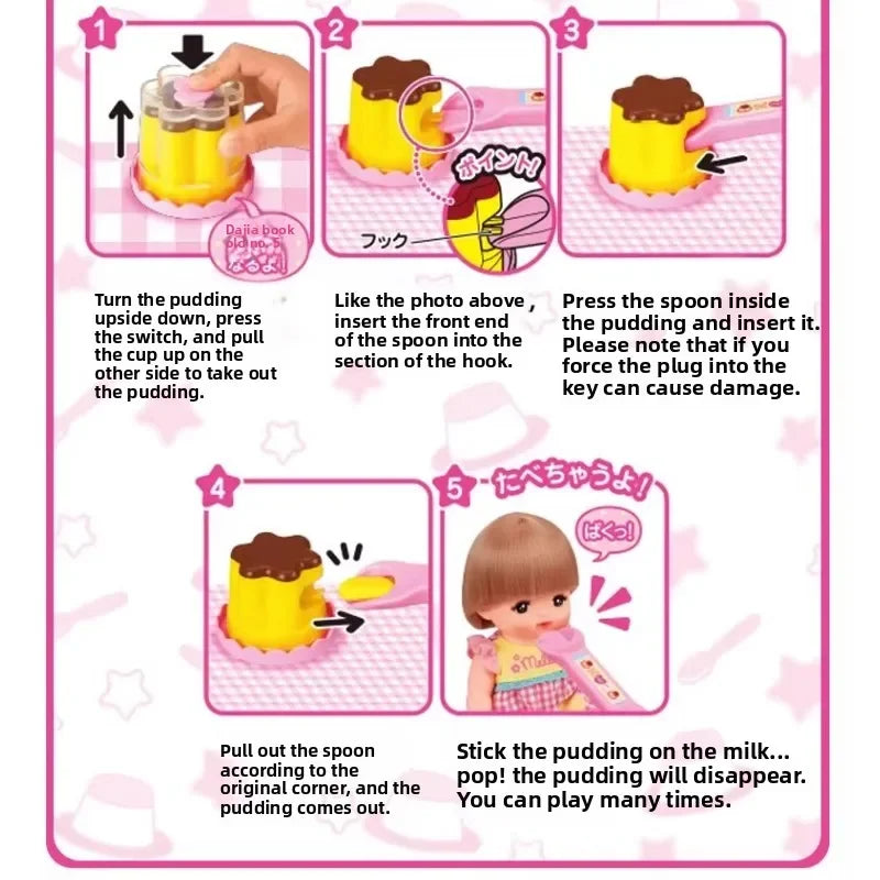 Food Feeding Pudding Feeding Toy Role Play Early Education Strawberry Pudding Toy Pretend Play House Toys Desktop Ornament Toys