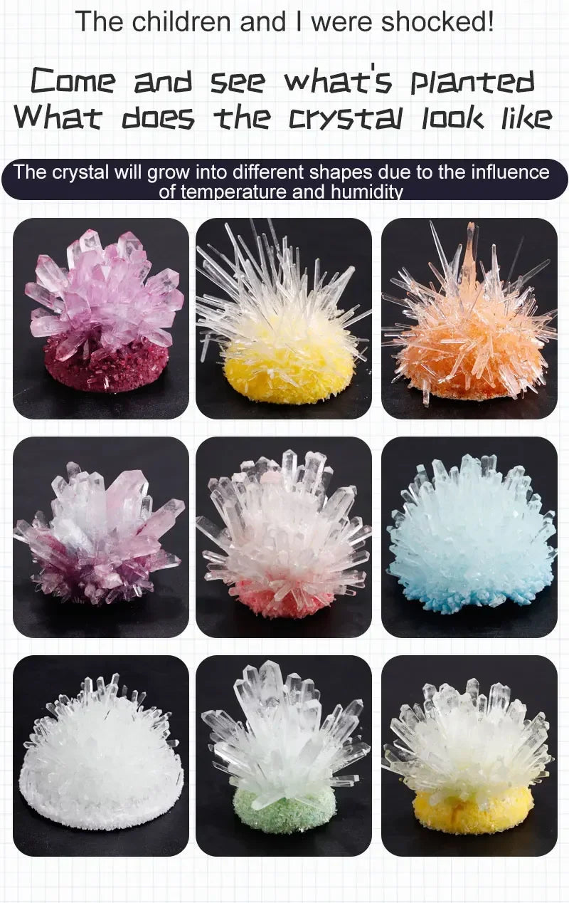 Crystal planting experiments, Science and education toys, DIY growable crystals, Color Random, Christmas/Halloween Gifts
