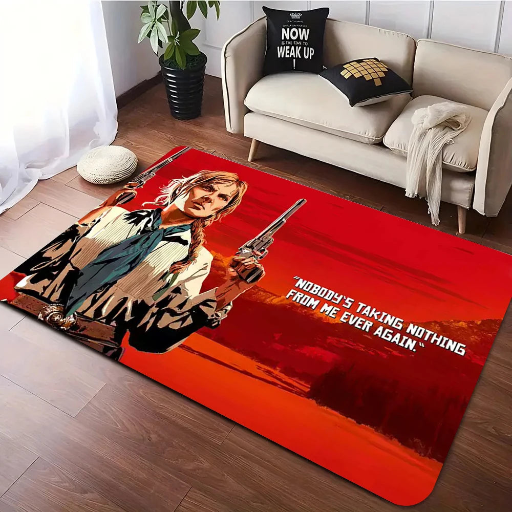 Red Dead Redemption Print Rugs Anti-slip Area Rug for Living Room Carpet Bedroom Sofa Doormat Floor Carpet Decor Mat