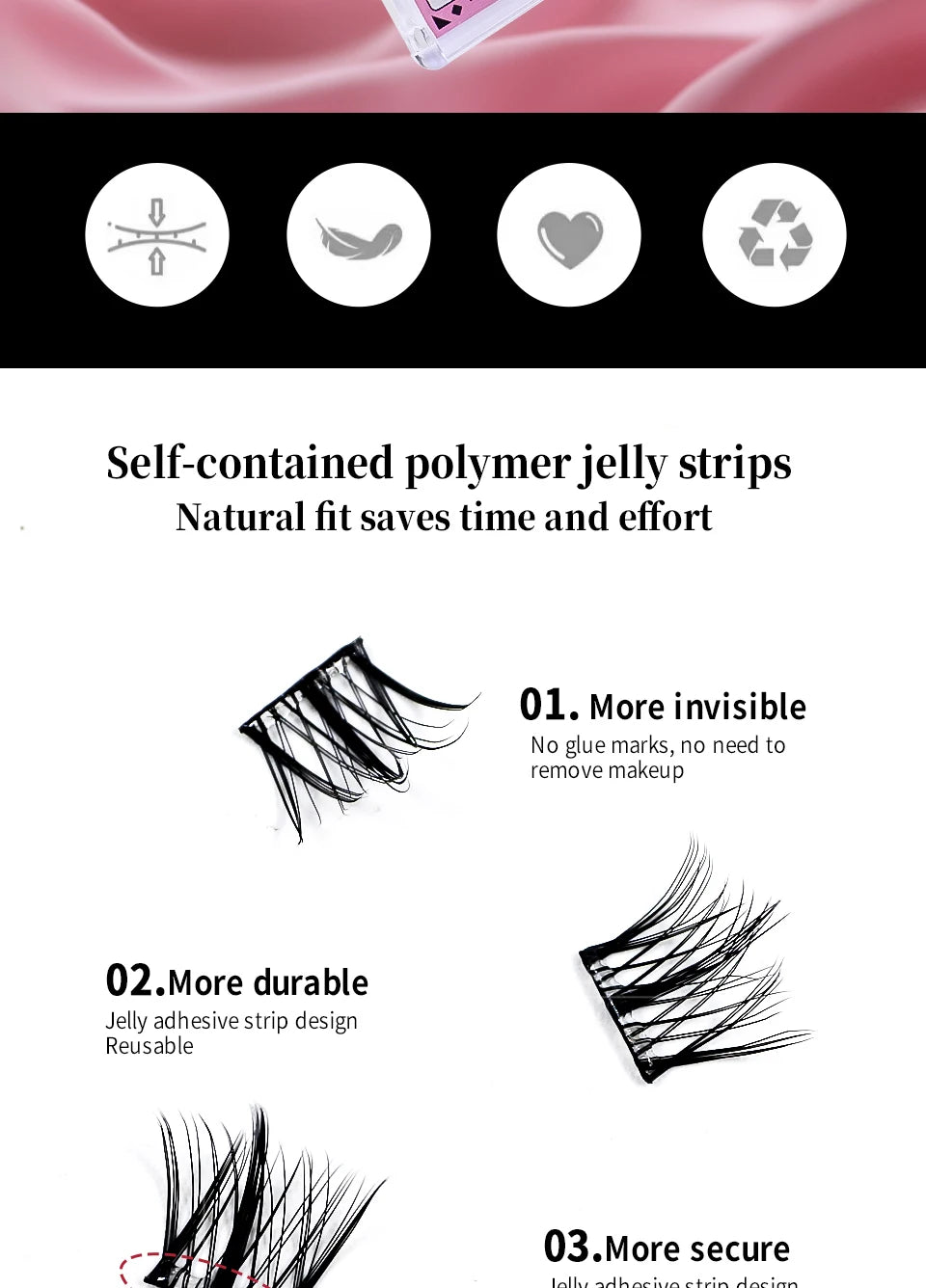 Lash Clusters Set No Glue Needed Self Adhesive Eyelashes Korean Makeup Natural Look Wispy Individual Eyelashes New Manga Lashes