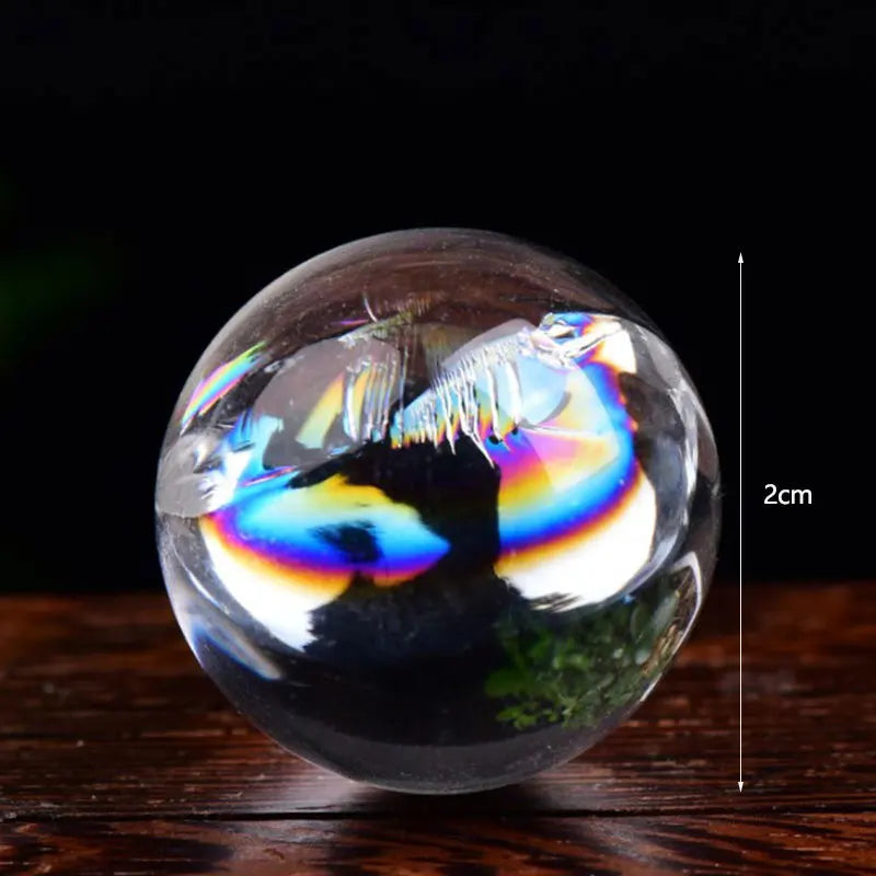 Natural Rainbow Clear Crytsals Ball Quartz Gemstones Jewelry DIY Crystal Gift