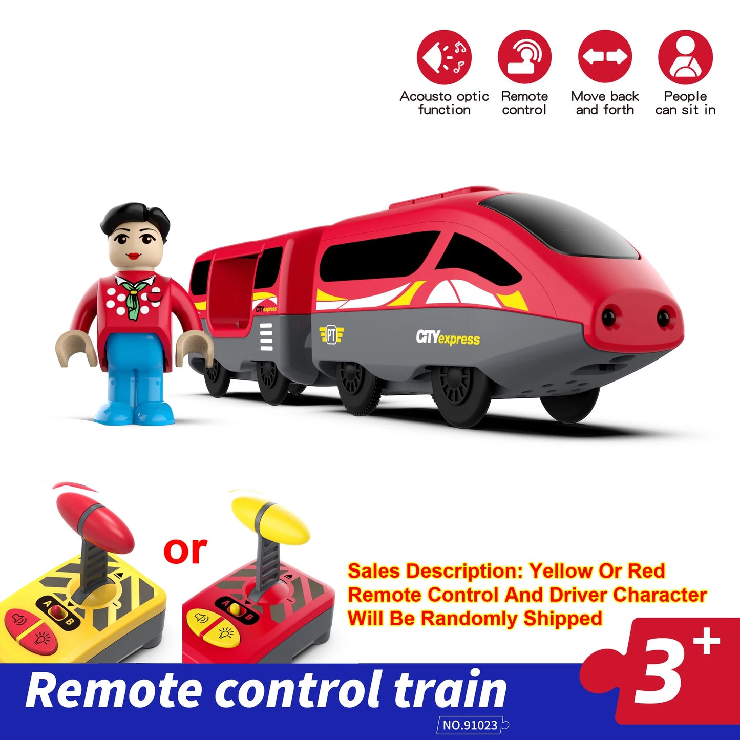 Toy Cars For Boys Remote Control Kids Electric Train Toy Set Compatible With Wooden Track Railway Children's Toys Gifts W01