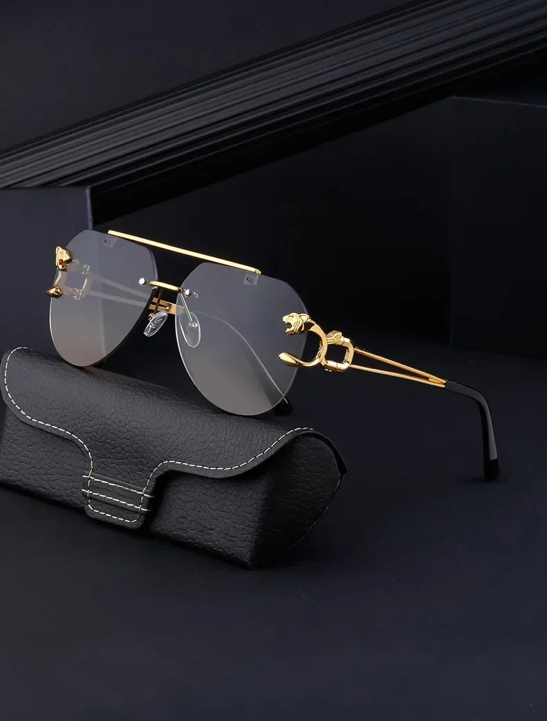 2024 Luxury Brand Sunglasses Men Retro Driving Sunglasses for Women Fashion Rimless Sun Glasses Uv400 Gafas De Sol Hombre