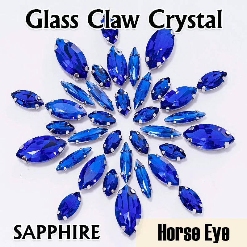 DUCrystal 50pcs/pack Mix Size Glass Crystal Sew On Rhinestones Flatback Rhinestones for Clothes Crafts Sewing Beads Decorations