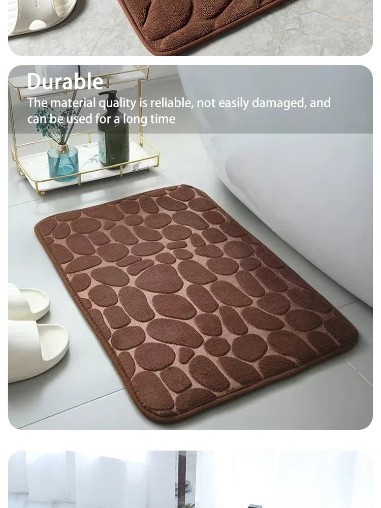 Pebble embossed bath blanket, memory foam absorbent floor mat, bathroom floor mat, anti-skid door blanket, indoor floor mat