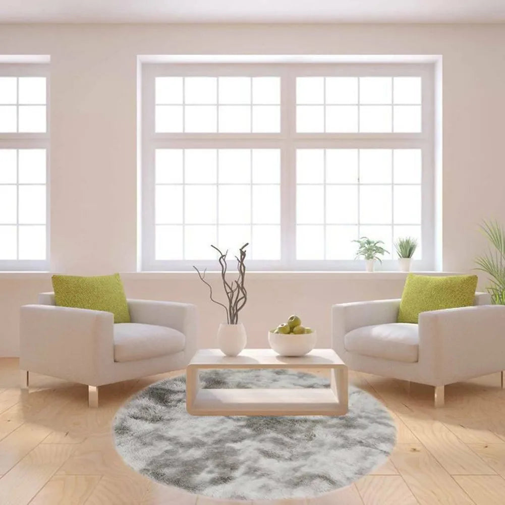 Circle Round Shaggy Rug Living Room Bedroom Carpet Floor Mat Anti-Skid Floor Soft Solid Large Carpets