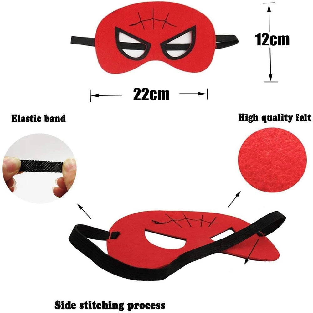10/30Pc Spiderman Mask Party Supplies Superhero Cosplay Christmas Halloween Felt Mask for Kids Boy Girl Party Favors Decorations