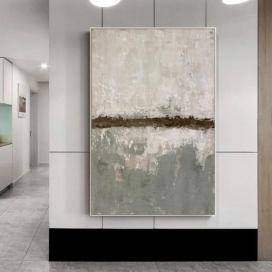 Modern Abstract Artwork  Minimalist Brown Beige Black Texture Painting Scandinavian Design for Home Wall Decor