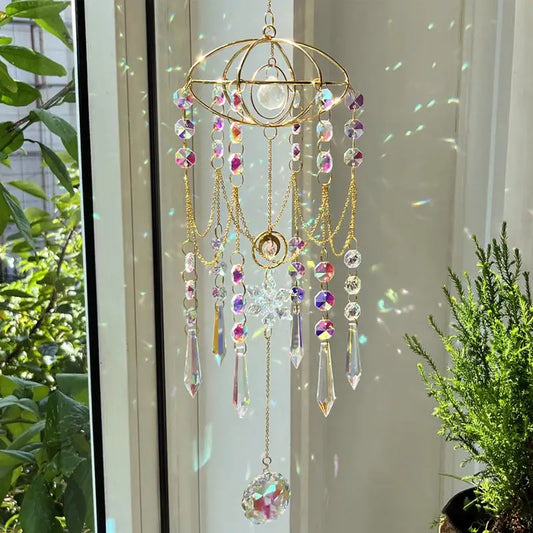 Crystal Sun Catcher Hanging Crystals Stained Glass Sun-catcher Outdoor Decor Rainbow Maker Prism Garden Decoration