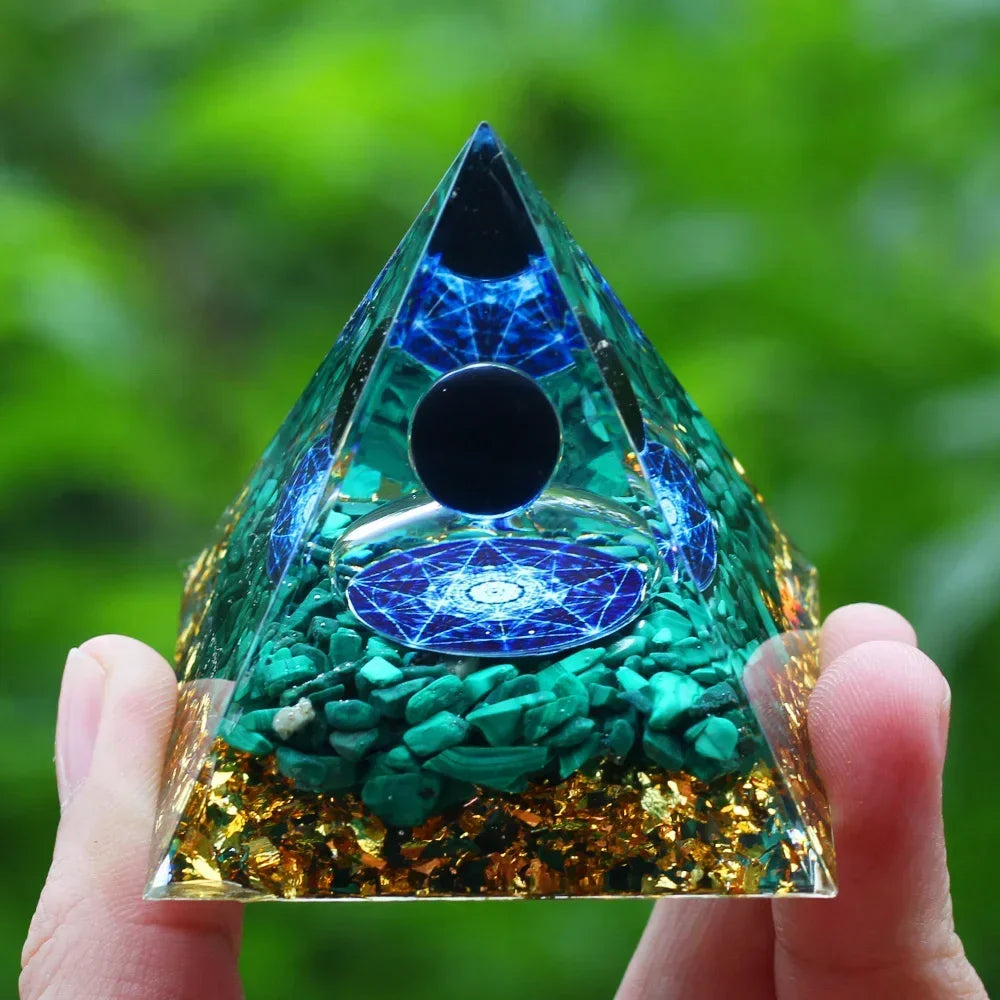 Crystals Stone Orgone Pyramid Energy Generator Natural Amethyst Peridot Reiki Chakra Meditation Tool Room Decor Christmas Gifts