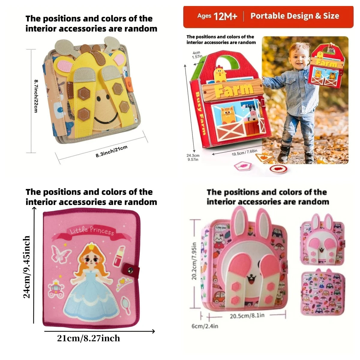 Early Education Enlightenment Busy Board Toys, Story Cloth Book, Colorful Fine Motor Skills Learning Toys, Travel Toys