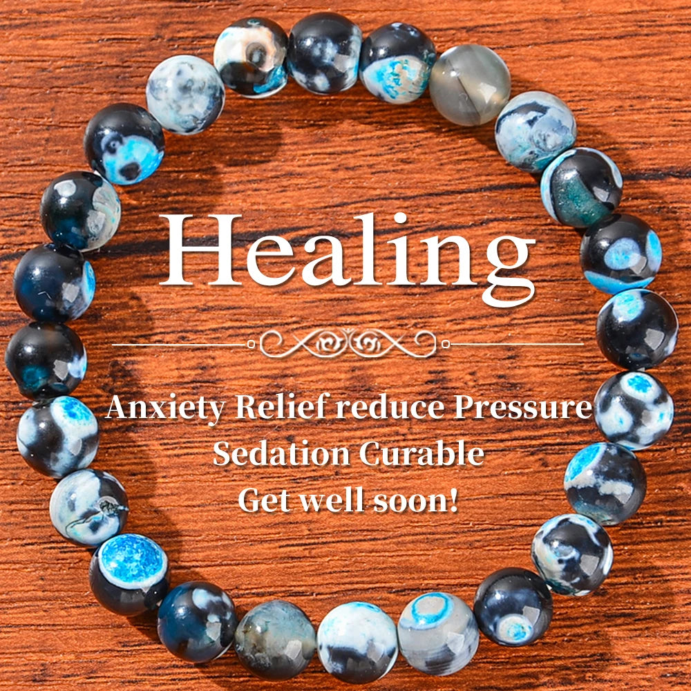 Healing Crystal Bracelet - A Stone Bracelet That Relieves Anxiety, Reduces Stress, and Calms, A Gift for Early Recovery