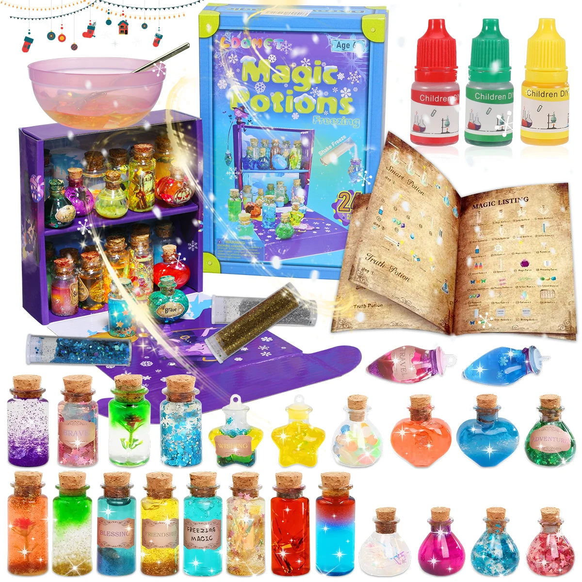 DIY Fairy Magical Potions Kit Horror Halloween Christmas Gifts Witches' Magical Color Changing Freezing Potions Art Craft Kit