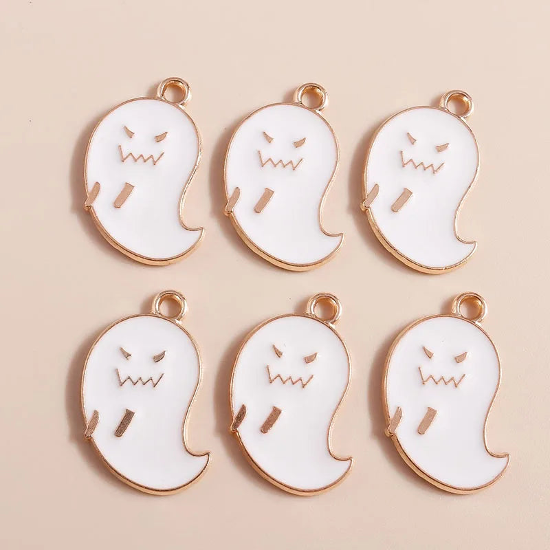 10pcs Enamel Halloween Skull Skeleton Charms Penants for Necklace Earrings DIY Bracelet Handmade Jewelry Accessories Findings