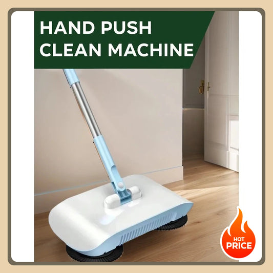 Household Cleaning Essentials - Push Broom and Mop Combo, Walk-Behind Sweeper Household Cleaning Home 2-in-1 Sweeper