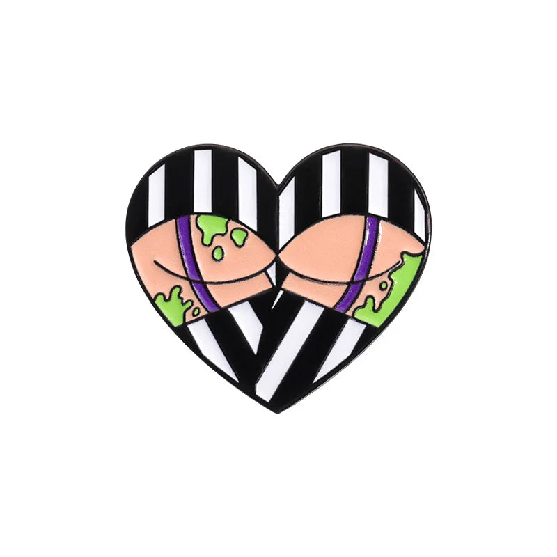 Anime Heart Rose Enamel Pins You Are Dreamy Cartoon Horror Mask Coffin Spider Lapel Badges Halloween Backpack Jewelry Gifts