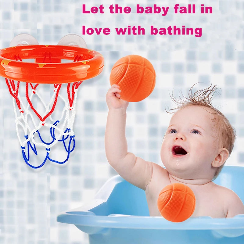 Baby Bath Toys Toddler Boy Water Toys Mini Shooting Basket Bathtub Water Play Set Shooting Basketball Hoop Play Water Game Toy