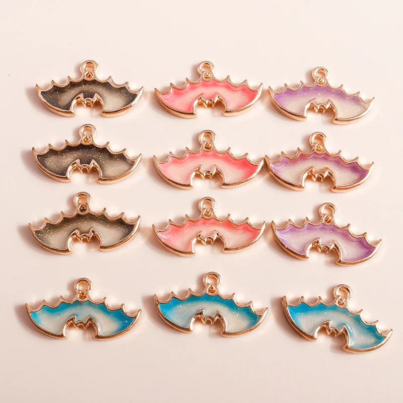 10pcs Enamel Halloween Skull Skeleton Charms Penants for Necklace Earrings DIY Bracelet Handmade Jewelry Accessories Findings