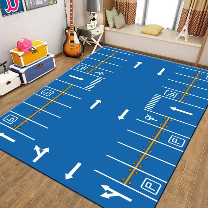 Rug Warm  Non-slip Children's  Living Room Bedroom Mat Game Map Printed  Baby Play