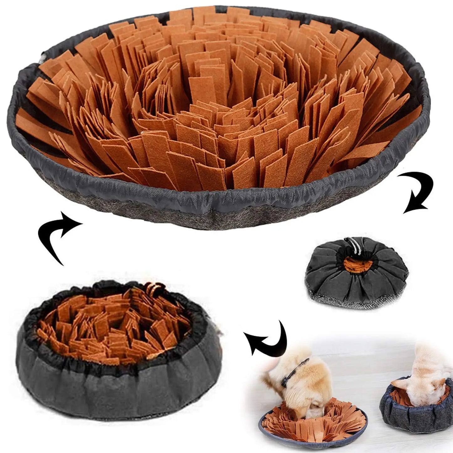 Pet Snuffle Mat for Dogs, Interactive Feed Game for Boredom, Encourages Natural Foraging Skills for Cats Dogs Bowl Travel Use