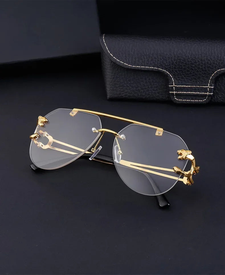 2024 Luxury Brand Sunglasses Men Retro Driving Sunglasses for Women Fashion Rimless Sun Glasses Uv400 Gafas De Sol Hombre